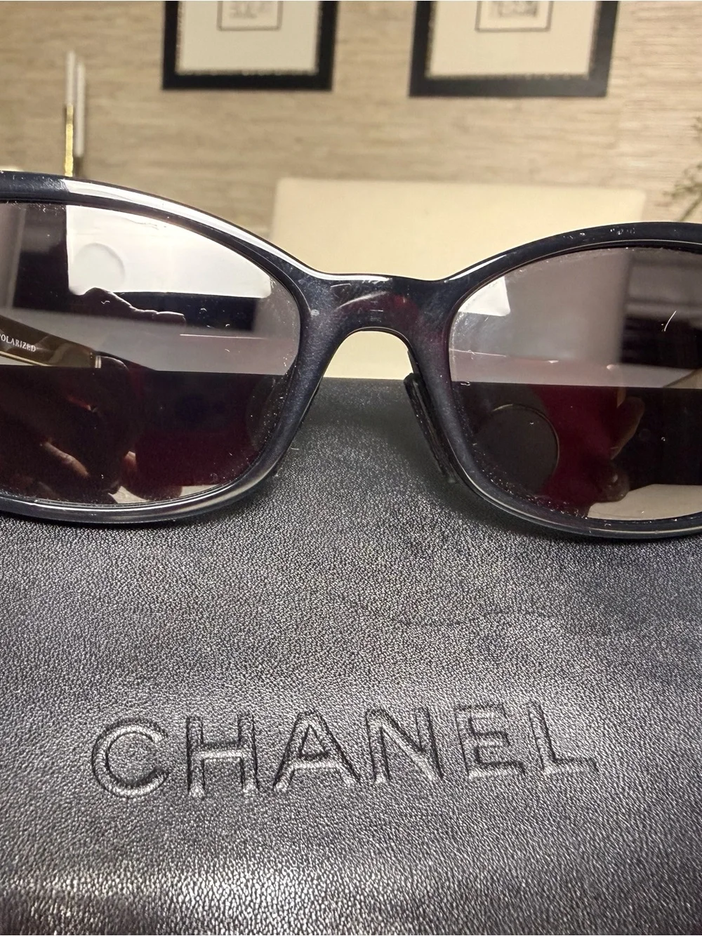 CHANEL Black Cat-Eye Sunglasses with Dark Lenses
